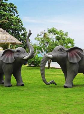 售楼部户外仿真大象雕塑景区庭院草坪商场门口河马骆驼动物大摆件