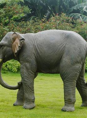 园林景观雕塑玻璃钢大型仿真动物大象模型幼儿园户外草坪装饰摆件