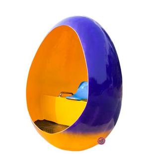 公园景区玻璃钢恐龙蛋壳不倒翁座椅网红拍照打卡地