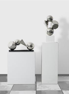 创意不锈钢金属艺术落地雕塑酒店大堂商场玄关客厅轻奢装饰品摆件