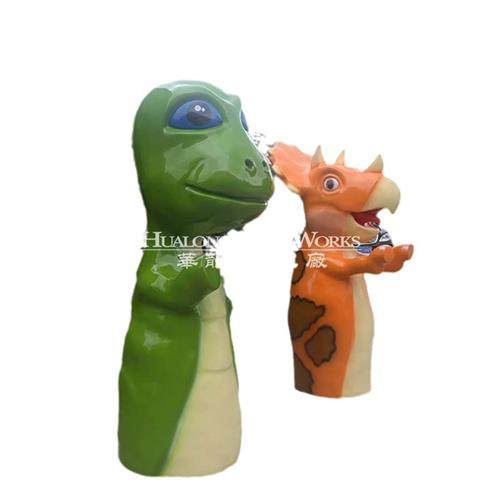 新品玻璃钢卡通三角龙腕龙室外摆件纯手工艺品塑模模型