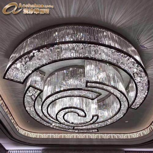 酒店大堂电梯间玻璃挂件装饰吊灯别墅售楼部沙盘灯复式楼水晶灯