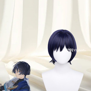 阁主家原神散兵cosplay假发流浪者愚人众执行者仿真头皮锅盖挑染