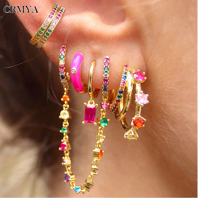 Gold Silver Filled Stud Earrings for Women Vintage Color