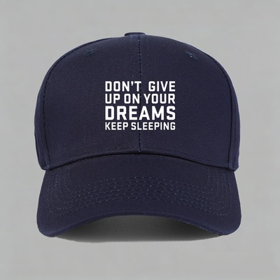 dreams keep sleeping有梦想就要去睡创意ins棒球帽做旧鸭舌帽子