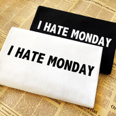 hate Monday 讨厌周一星期一有趣味幽默丧感英文短袖 纯棉t恤衫