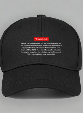 FBI WARNING 欧美英文纯棉定制有趣字母鸭舌棒球帽子水洗软顶男女