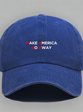 make America go away 格陵兰岛maga创意英语反美印字棉棒球帽子