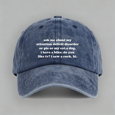 attention deficit disorder 注意缺陷障碍字母棉棒球帽鸭舌帽子