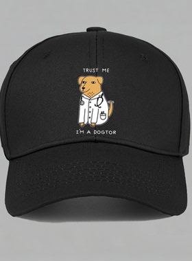 相信我我是狗医生DOGTOR 棒球帽做旧鸭舌帽子