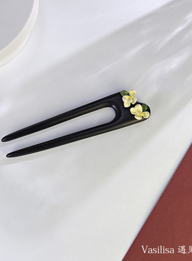 有10至15厘米可选 檀木u形发簪新中式高级感发钗盘发简约现代木簪