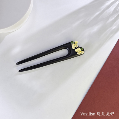 有10至15厘米可选 檀木u形发簪新中式高级感发钗盘发简约现代木簪