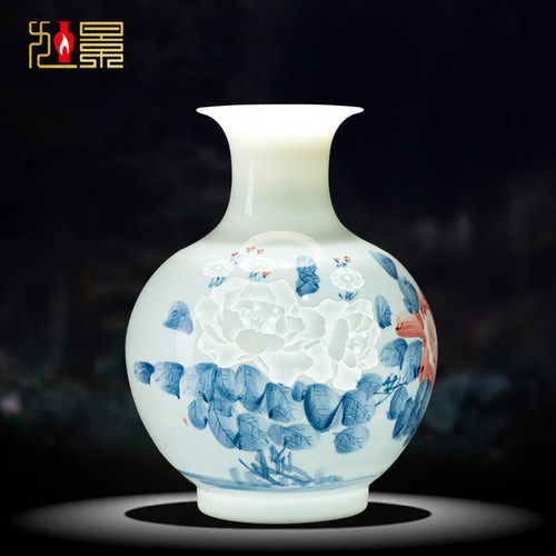 旭景薄胎半刀泥景德镇客厅摆件