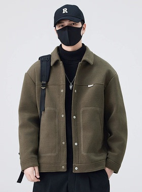 16EME NORD短款羽绒服男翻领90白鸭绒商务休闲外套帅气