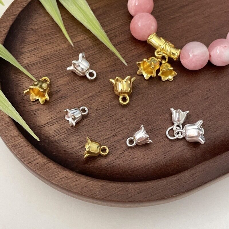 小朋友铃兰花吊坠diy手工串珠手链项链饰品材料配件