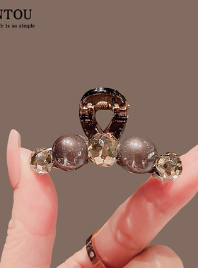 新款百搭气质抓夹女网红时尚半抓发夹镶钻刘海侧边夹发抓简约头饰