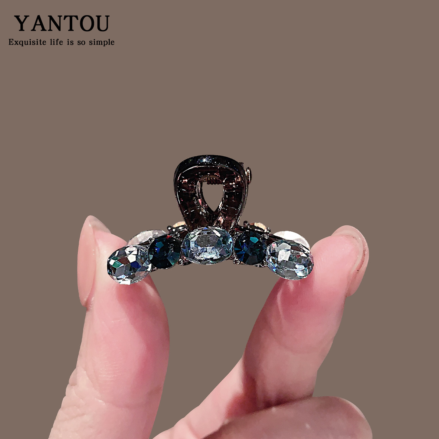 韩系百搭蓝钻发抓2026新款精致时尚小号刘海夹发夹水钻抓夹发饰女,饰品/流行首饰/时尚饰品新,发饰,淘宝优惠券,粉丝福利购,淘宝优惠卷