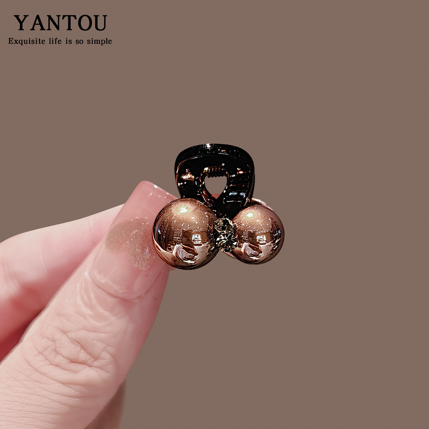 气质咖色珍珠抓夹女韩版百搭刘海侧边夹网红时尚半抓发夹发抓头饰,饰品/流行首饰/时尚饰品新,发饰,淘宝优惠券,粉丝福利购,淘宝优惠卷