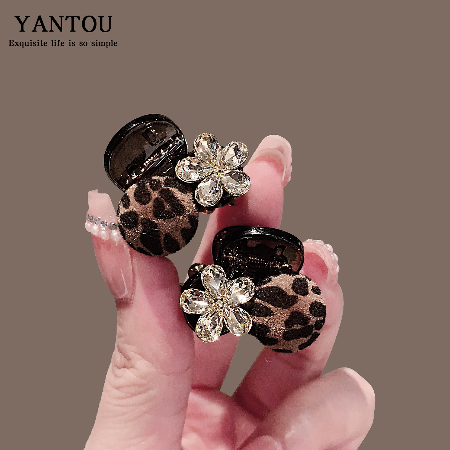 网红新款复古豹纹花朵小抓夹子水钻刘海侧边夹小号公主头发夹头饰,饰品/流行首饰/时尚饰品新,发饰,淘宝优惠券,粉丝福利购,淘宝优惠卷