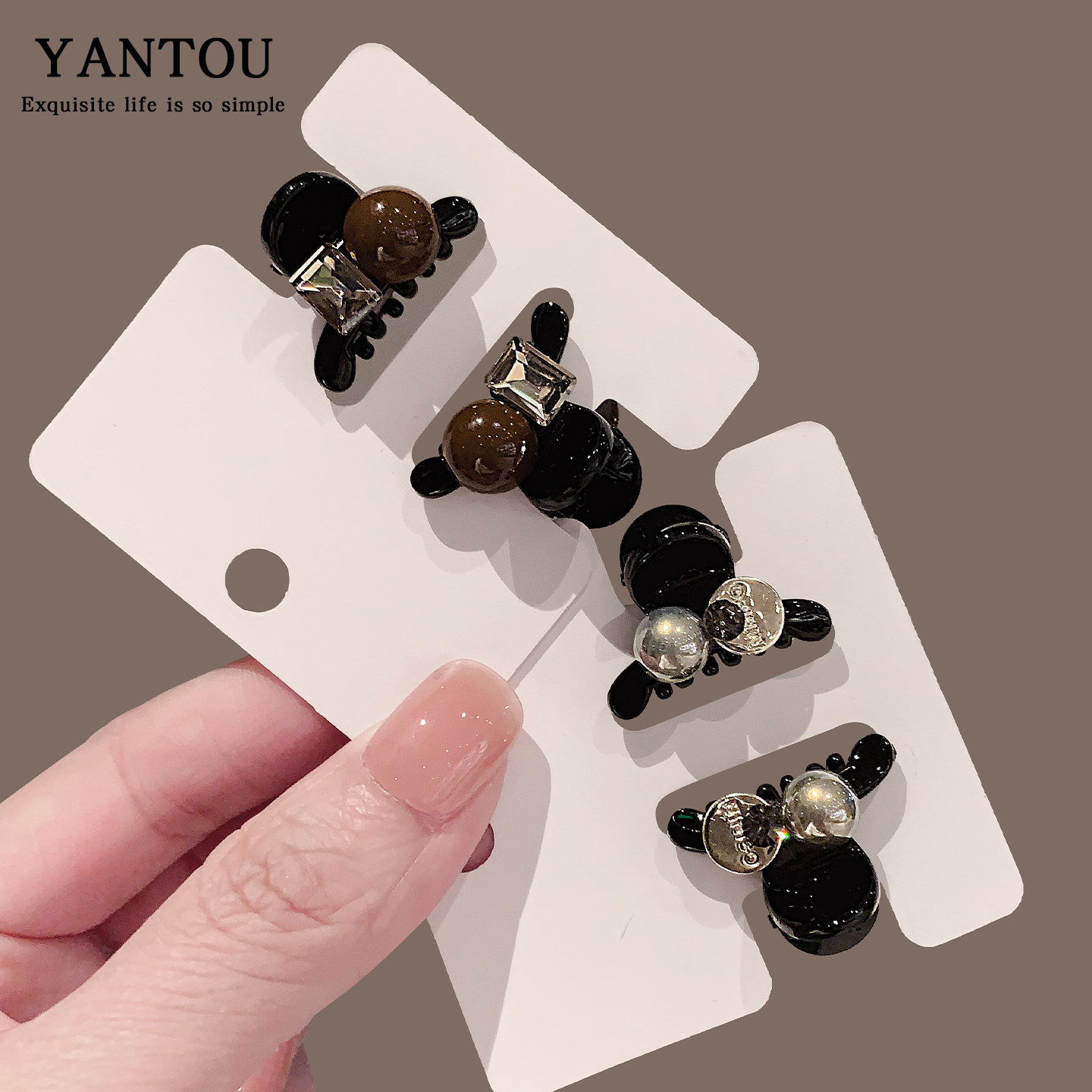 高级感时尚复古珍珠额前碎发夹顶夹水钻韩系新款侧边刘海对夹发饰,饰品/流行首饰/时尚饰品新,发饰,淘宝优惠券,粉丝福利购,淘宝优惠卷