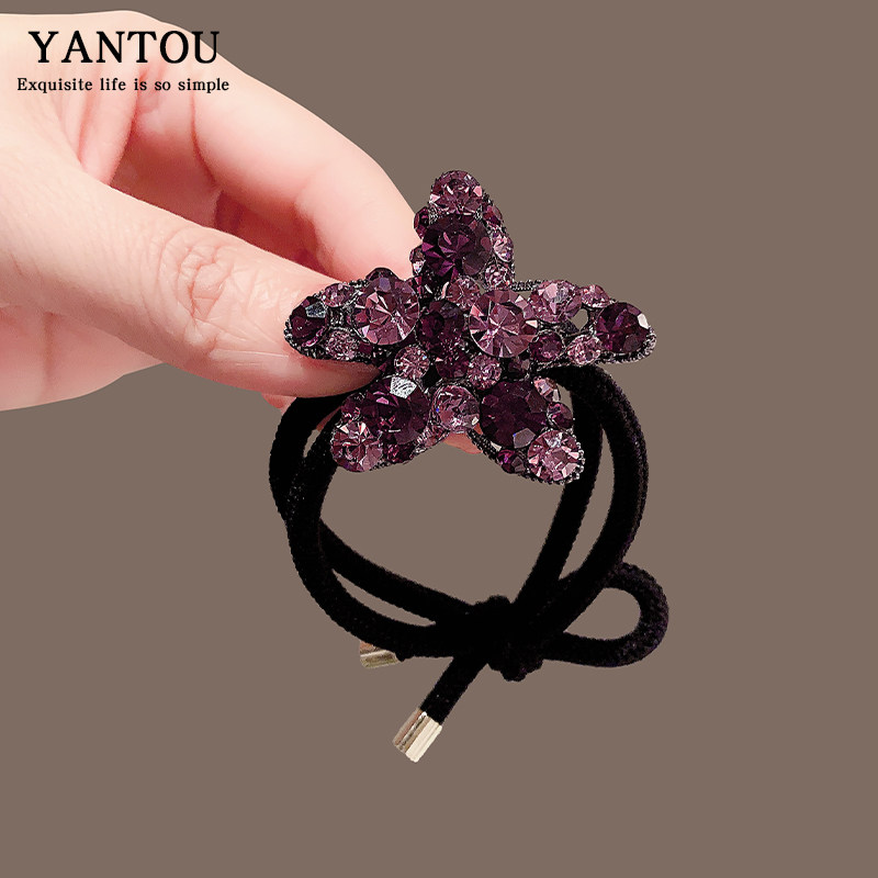 紫水钻高级感发圈发饰后脑勺扎马尾头绳韩版气质头饰皮筋女扎头,饰品/流行首饰/时尚饰品新,发饰,淘宝优惠券,粉丝福利购,淘宝优惠卷