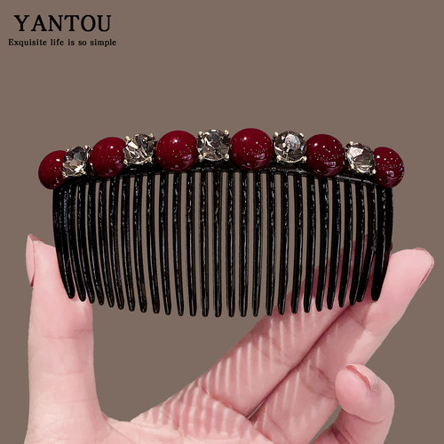 水晶韩版刘海梳发梳插梳水钻发卡