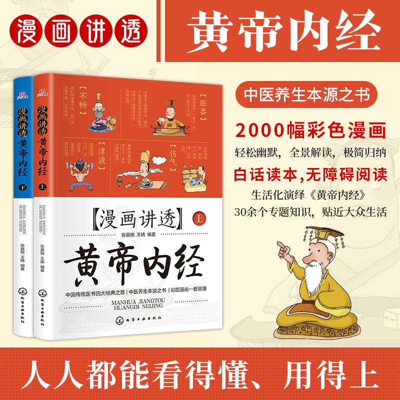 漫画讲透黄帝内经:上下册 中医诊断学辨证论治辩证录中医基础理论入门传统医学辨证临证实录中医书籍养生宝典白话文图解中医入门