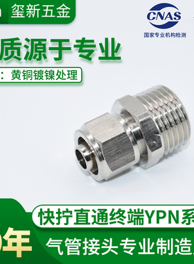 YPN快拧接头 快拧直通螺纹接头 锁母式快拧直通终端外螺纹接头8mm