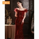 敬酒服新娘2024新款 鱼尾订婚礼服女连衣裙高级感宴会主持年会 春季