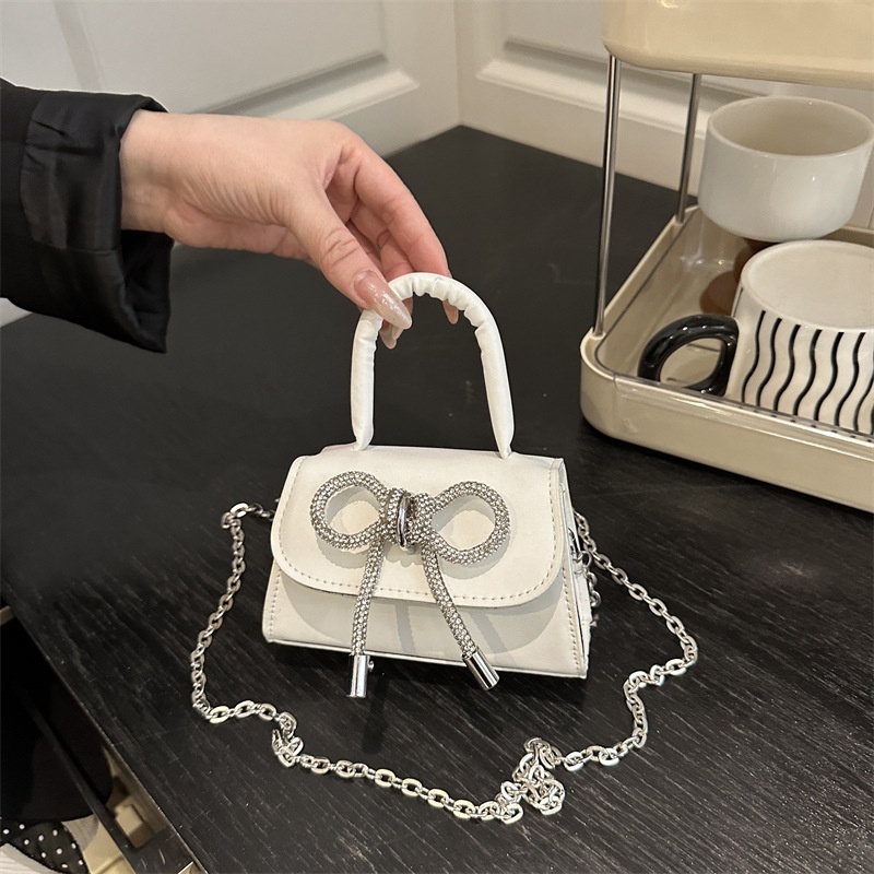 蝴蝶结时尚韩版洋气小方包女手提包2025夏季新款百搭通勤链条包女