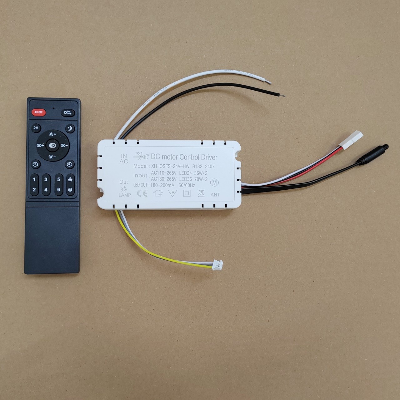 红外吊扇灯变频遥控器6档调速接收控制器XH-FS-24V风扇灯适用配件