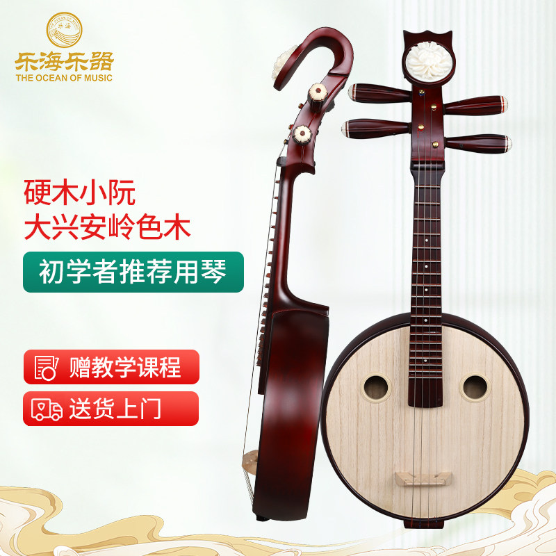 乐海 小阮乐器初学者儿童练习硬木酒红色钢品花开富贵头饰501