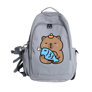 卡皮巴拉可爱水豚君卡比巴卡通周边日系学生双肩背包男女书包ww