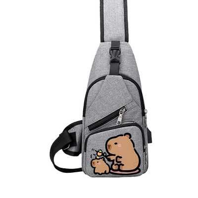 卡皮巴拉水豚君单肩背包学生胸包
