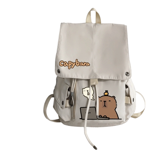 可爱水豚君卡比巴拉卡通周边男女双肩背包休闲流行学生书包百搭ww
