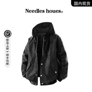 houes冬季 Needles 加棉假两件连帽皮衣夹克外套 品牌撤柜现货