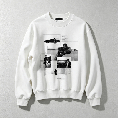 授权现货 Aura Threads 磨损质感拼贴跑车 oversize 长袖卫衣男