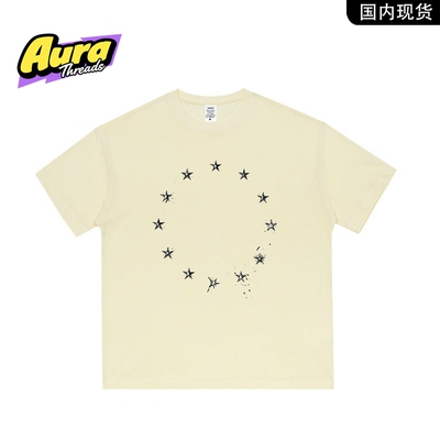 【品牌现货】AURA THREADS星星印花短袖T恤男女宽松美式休闲上衣