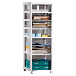 办公桌下收纳文件柜抽屉式多层文具储物盒移动带轮推车置物架工位