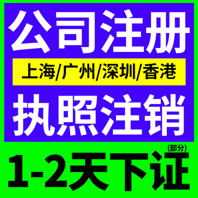 深圳上海广州公司注册营业执照代办理海南佛山电商减资变更注销