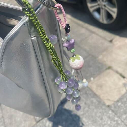 翡绿葡萄挂件diy森系清新编织