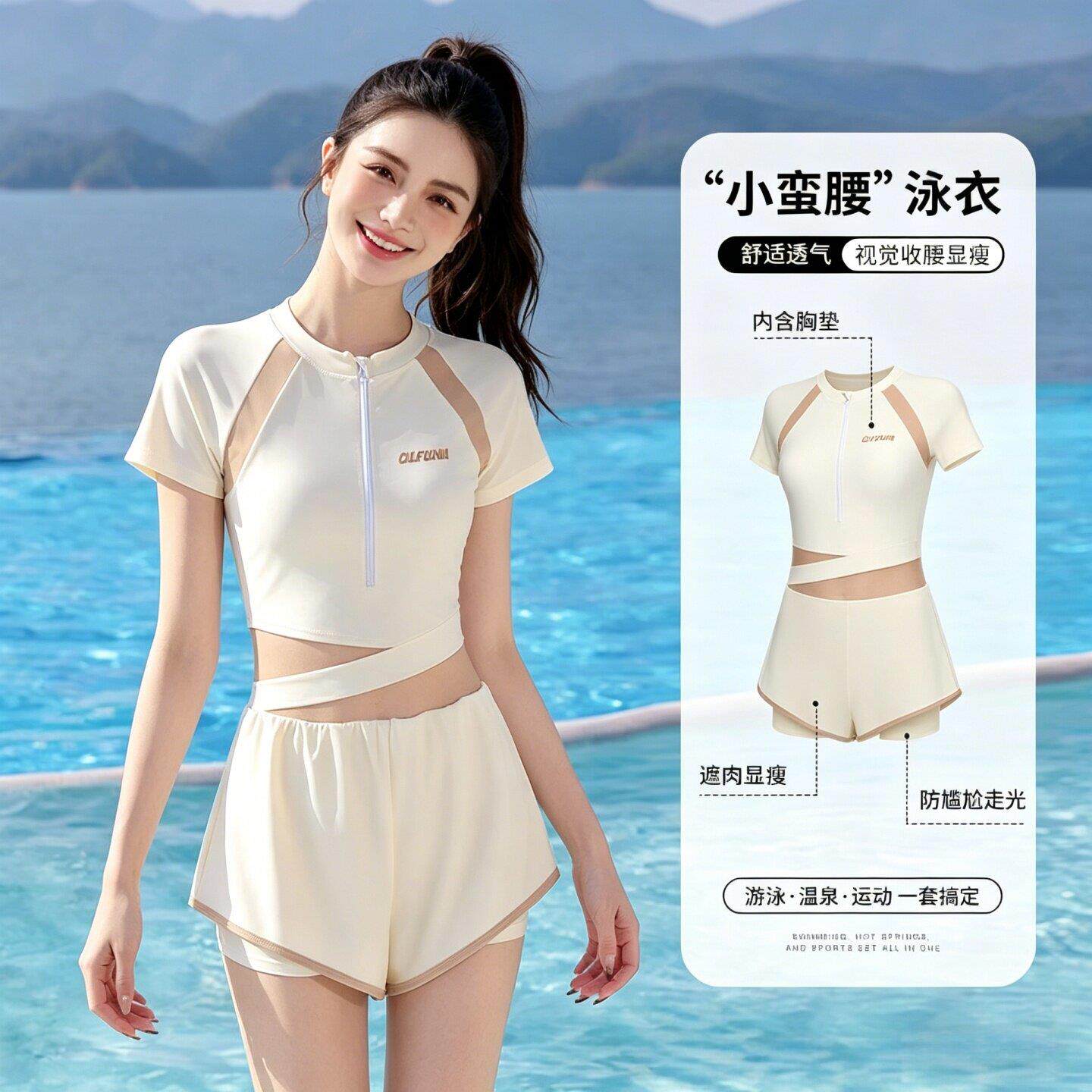 游泳馆专用泳衣女大学生游泳课保守风2026新款连体高级感成人显瘦