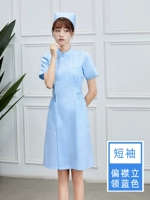 Полирование на синем коротком рукаве