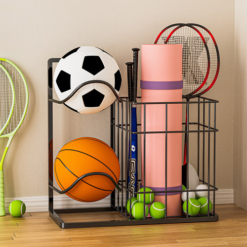 篮球收纳层架家用室内足排球架瑜珈垫收纳筐儿童置球架球类置物架