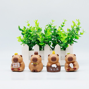 爆款洗澡卡皮巴拉日常小憨豆可爱水豚丑萌可爱网红摆件手办盲盒