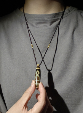 财神天珠项链天然西藏真品吊坠