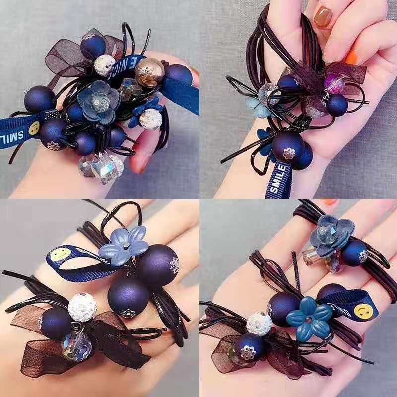 韩国网红套装头绳橡皮筋扎头发绳发饰头饰毛球简约时尚发圈女成人