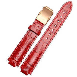 代用卡西欧SHEEN系列5420 SHE-3034凸口手表带女款红色16X10mm