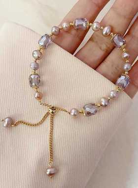 紫色聚财手链水晶轻奢