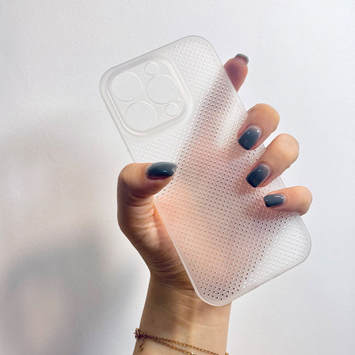 适用苹果系列网格透明散热硬壳